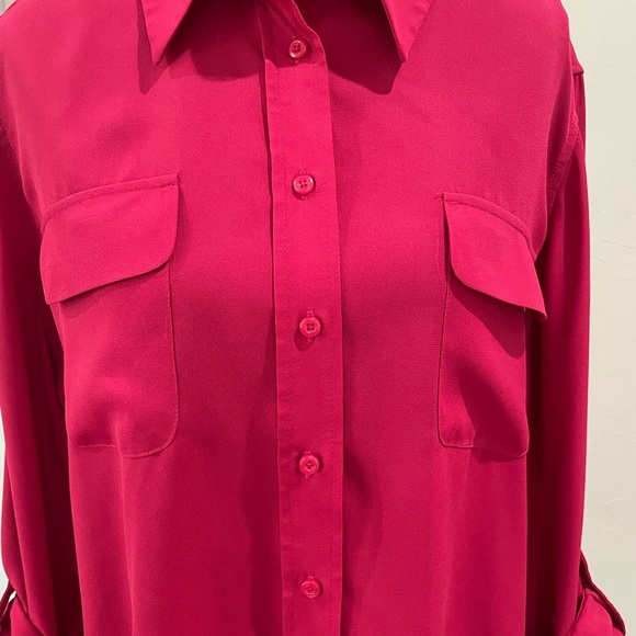 Investments Petites Pink Button Down Long Sleeve Shirt PL - Picture 2 of 5